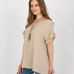 JEANS Lyhythihaiset Paidat Ja Topit></noscript>Adela Ciara paita korulla beige