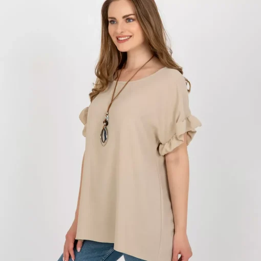 JEANS Lyhythihaiset Paidat Ja Topit>Adela Ciara paita korulla beige