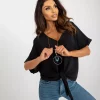 JEANS Lyhythihaiset Paidat Ja Topit>Adela Floe paita korulla musta