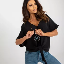 JEANS Lyhythihaiset Paidat Ja Topit>Adela Floe paita korulla musta