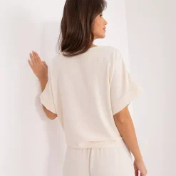 JEANS Lyhythihaiset Paidat Ja Topit>Adela Floe paita korulla cream