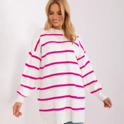 JEANS Neuleet>Avesome Caro fuksiaraidallinen neulepaita