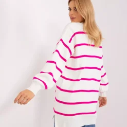 JEANS Neuleet>Avesome Caro fuksiaraidallinen neulepaita