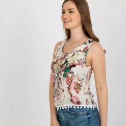 JEANS Lyhythihaiset Paidat Ja Topit></noscript>B Fashion Darla kuvioitu toppi valkoinen