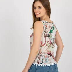 JEANS Lyhythihaiset Paidat Ja Topit></noscript>B Fashion Darla kuvioitu toppi valkoinen
