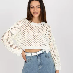 JEANS Neuleet>Badu Carmen lyhyt neulepaita valkoinen