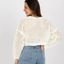 JEANS Neuleet>Badu Carmen lyhyt neulepaita valkoinen