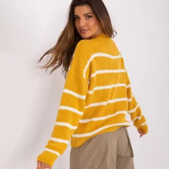 JEANS Neuleet>Badu Carrie raidallinen neulepaita mustard