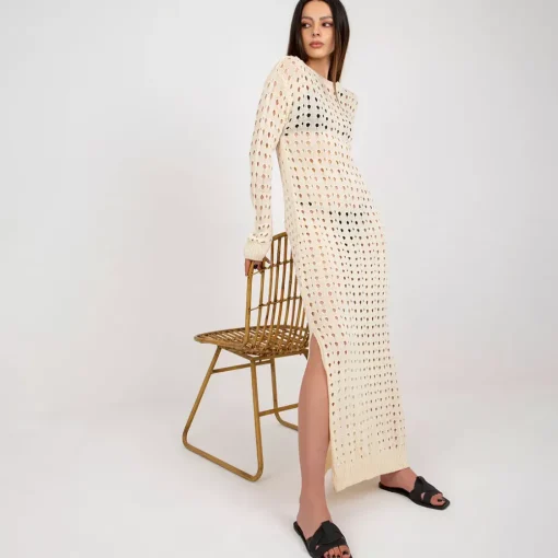 JEANS Neuleet | Maksimekot>Badu Cascade neulemekko light beige