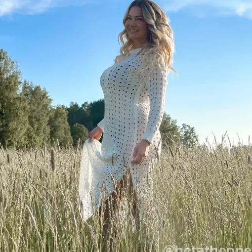 JEANS Neuleet | Maksimekot>Badu Cascade neulemekko l.valkoinen