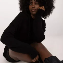JEANS Neuleet | Hupparit>Badu Masha hupullinen neule musta