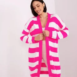 JEANS Neuleet>Badu Priya neuletakki neonpinkkiraidallinen