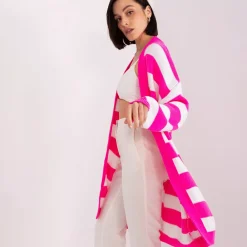 JEANS Neuleet>Badu Priya neuletakki neonpinkkiraidallinen