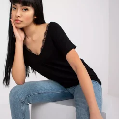 JEANS Lyhythihaiset Paidat Ja Topit>Basic Aileen t-paita musta