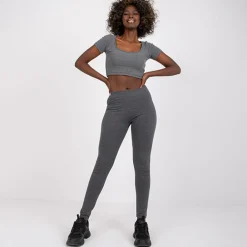 JEANS Leggingsit>Basic leggingsit meleerattu t.harmaa