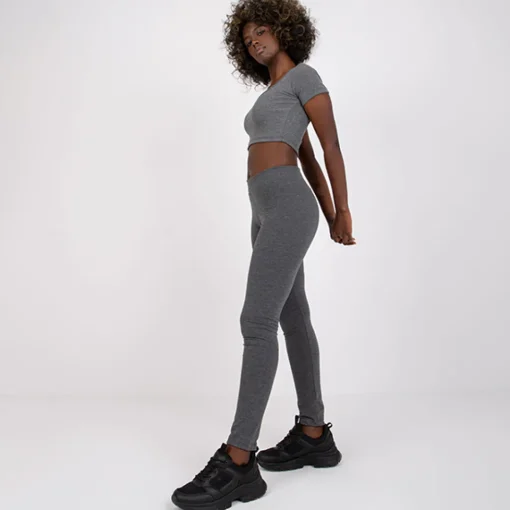 JEANS Leggingsit>Basic leggingsit meleerattu t.harmaa