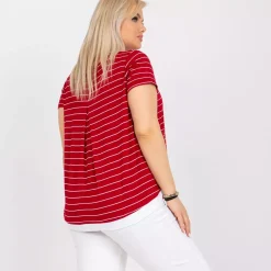 JEANS Lyhythihaiset Paidat Ja Topit | Plus!></noscript>Basic Lilianna raidallinen paita burgundi