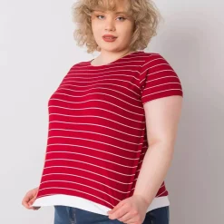 JEANS Lyhythihaiset Paidat Ja Topit | Plus!></noscript>Basic Lilianna raidallinen paita burgundi