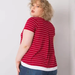 JEANS Lyhythihaiset Paidat Ja Topit | Plus!></noscript>Basic Lilianna raidallinen paita burgundi
