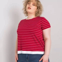 JEANS Lyhythihaiset Paidat Ja Topit | Plus!></noscript>Basic Lilianna raidallinen paita burgundi