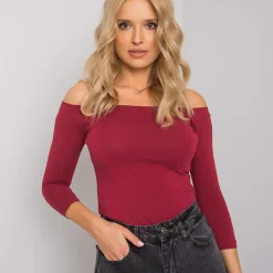 JEANS Pitkähihaiset Paidat>Basic Live Off Shoulder paita burgundi