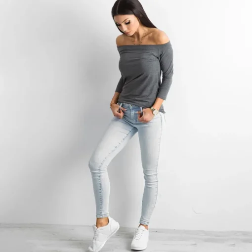 JEANS Pitkähihaiset Paidat>Basic Live Off Shoulder paita tummanharmaa