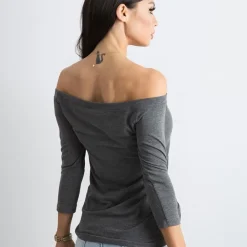 JEANS Pitkähihaiset Paidat></noscript>Basic Live Off Shoulder paita tummanharmaa