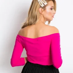 JEANS Pitkähihaiset Paidat></noscript>Basic Live Off Shoulder paita fuksia