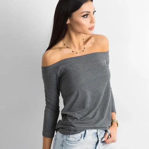 JEANS Pitkähihaiset Paidat>Basic Live Off Shoulder paita tummanharmaa