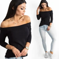 JEANS Pitkähihaiset Paidat></noscript>Basic Live Off Shoulder paita musta