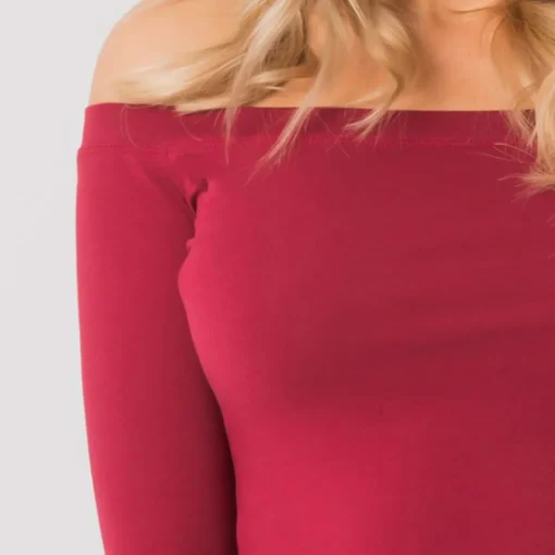 JEANS Pitkähihaiset Paidat>Basic Live Off Shoulder paita burgundi