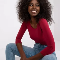 JEANS Pitkähihaiset Paidat></noscript>Basic Mona paita burgundi