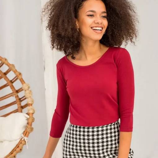 JEANS Pitkähihaiset Paidat>Basic Mona paita burgundi