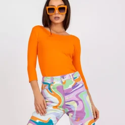 JEANS Pitkähihaiset Paidat></noscript>Basic Mona paita oranssi
