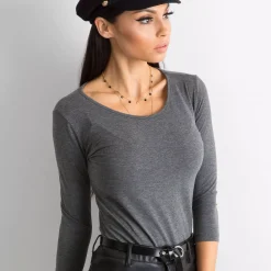 JEANS Pitkähihaiset Paidat></noscript>Basic Mona paita tummanharmaa