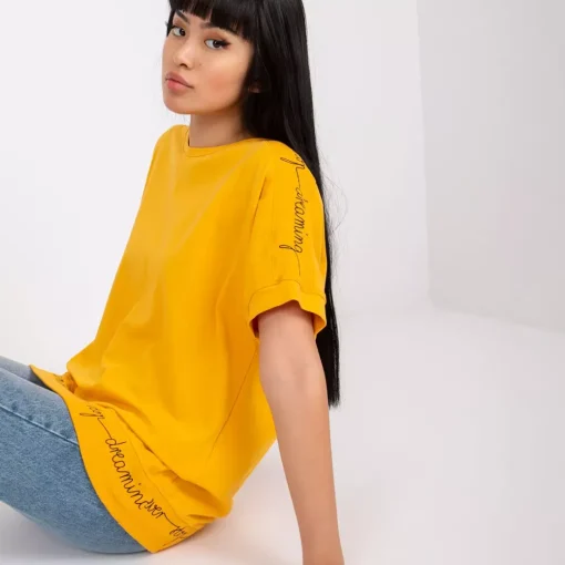 JEANS Lyhythihaiset Paidat Ja Topit>Basic Raina trikoopaita mustard