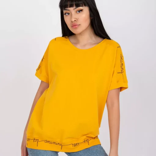 JEANS Lyhythihaiset Paidat Ja Topit>Basic Raina trikoopaita mustard
