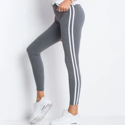 JEANS Leggingsit>Basic Stripes leggingsit meleerattu t.harmaa