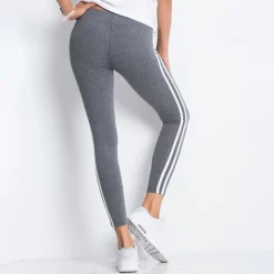 JEANS Leggingsit>Basic Stripes leggingsit meleerattu t.harmaa