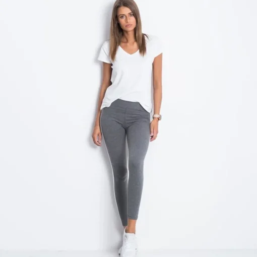 JEANS Leggingsit>Basic Stripes leggingsit meleerattu t.harmaa