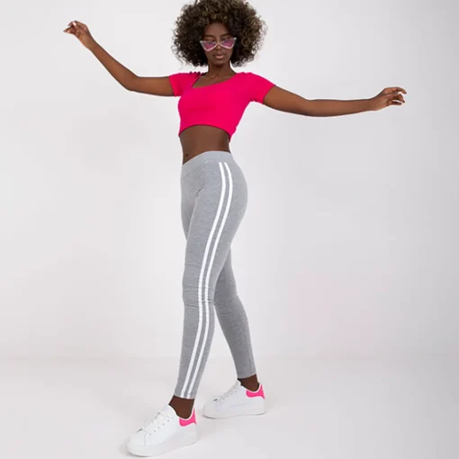 JEANS Leggingsit>Basic Stripes leggingsit meleerattu v.harmaa