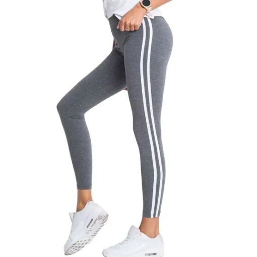 JEANS Leggingsit>Basic Stripes leggingsit meleerattu t.harmaa