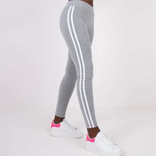 JEANS Leggingsit>Basic Stripes leggingsit meleerattu v.harmaa
