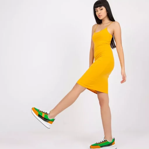 JEANS Minimekot>Basic Sycylia trikoomekko mustard