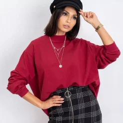 JEANS Pitkähihaiset Paidat>Basic Twist trikoopaita burgundi