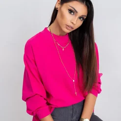 JEANS Pitkähihaiset Paidat>Basic Twist trikoopaita fuksia