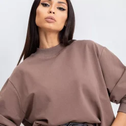 JEANS Pitkähihaiset Paidat></noscript>Basic Twist trikoopaita ruskea