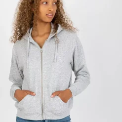 JEANS Hupparit>Basic Zip Up hupparitakki vaaleanharmaa