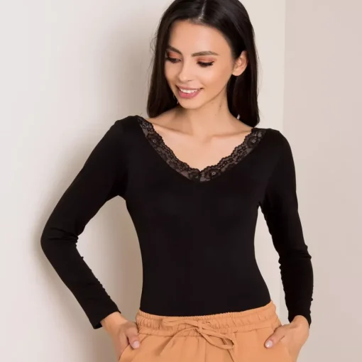 JEANS Pitkähihaiset Paidat>Berrak Cortana Lace body musta