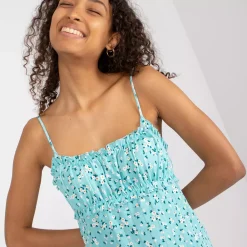 JEANS Minimekot></noscript>Berrak kukkamekko turkoosi